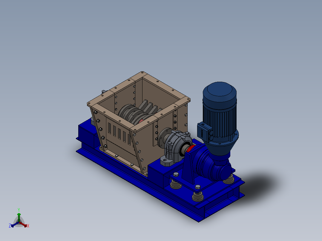 破碎机、压碎机正等轴测图