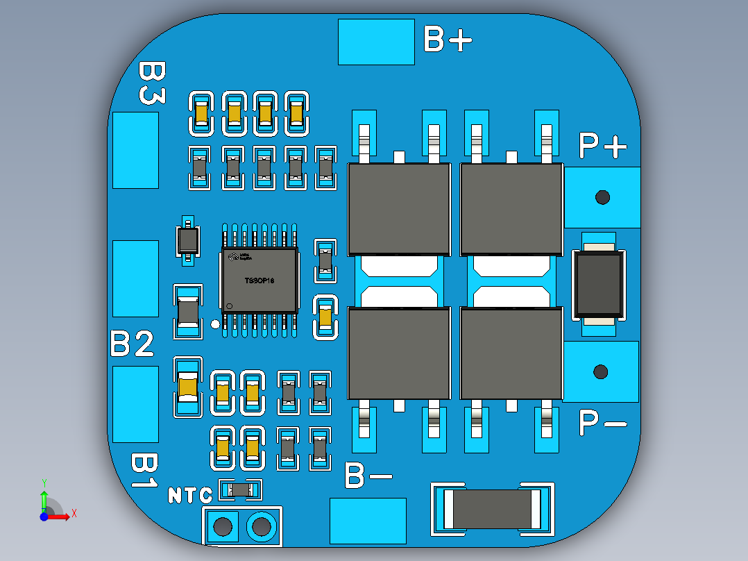 锂电池BMS 4S 20A前视图