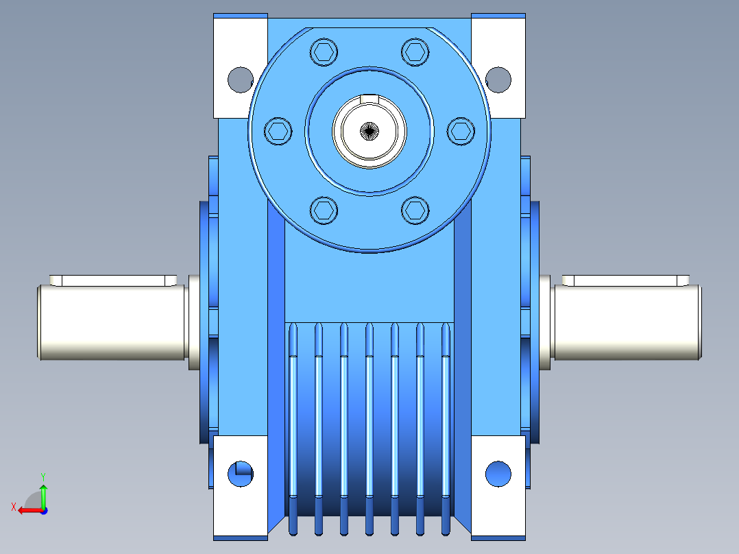 NRV030-090型蜗轮蜗杆减速机[NRV063╱20╱DS╱B3]后视图
