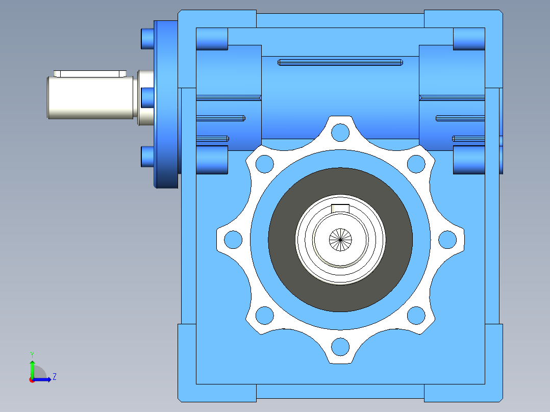 NRV030-090型蜗轮蜗杆减速机[NRV063╱20╱DS╱B3]左视图