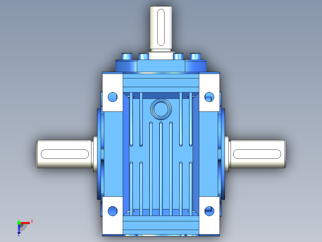 NRV030-090型蜗轮蜗杆减速机[NRV063╱20╱DS╱B3]俯视图