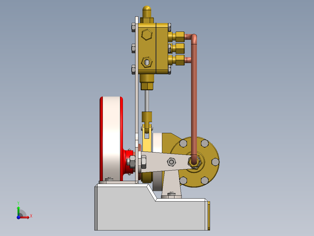 蒸汽机steam-engine-with-horizontal-moving-模型格式为 sw前视图