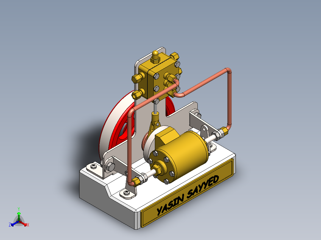 蒸汽机steam-engine-with-horizontal-moving-模型格式为 sw正等轴测图