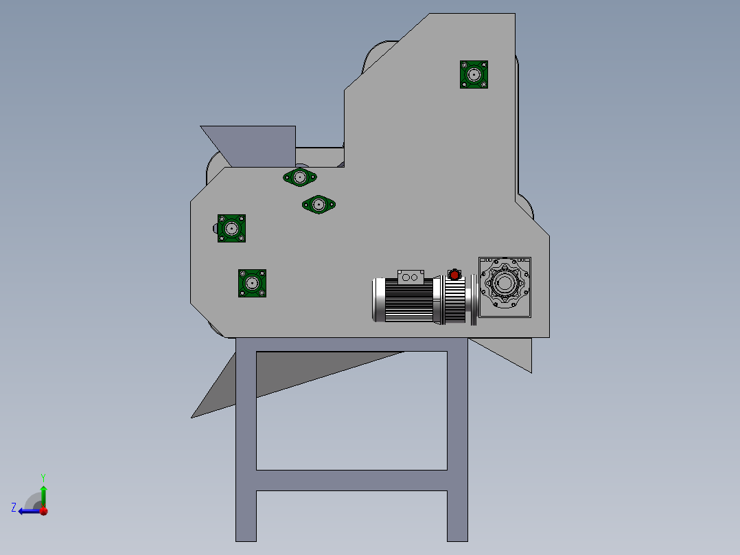 一种新鲜银杏果去壳机右视图