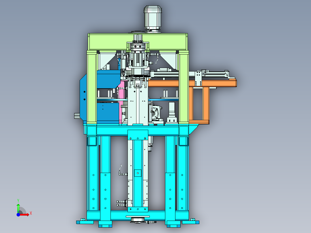 多工位电机定子压装设备设计前视图