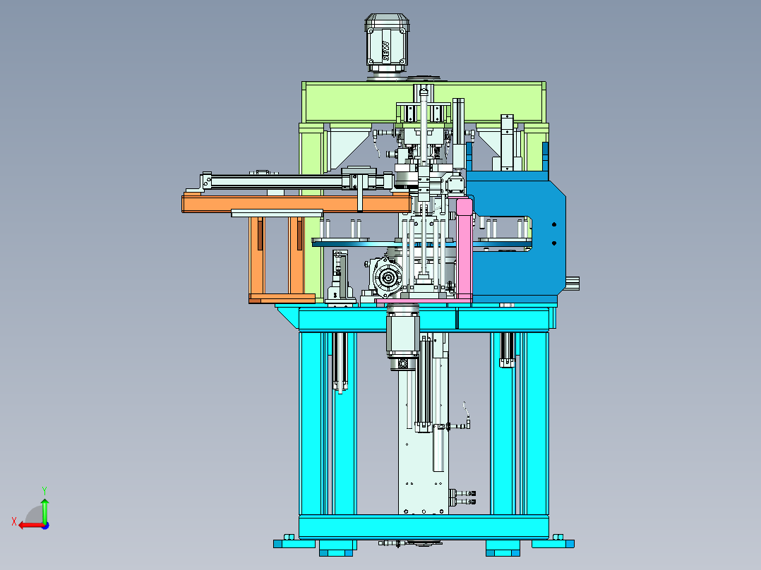 多工位电机定子压装设备设计后视图