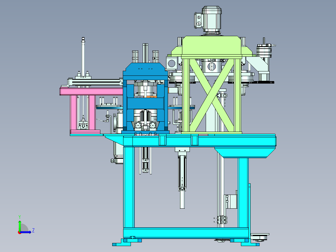 多工位电机定子压装设备设计左视图