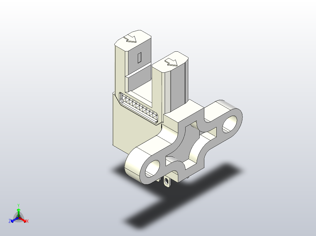 槽型传感器开关传感器ZJF31-675-N正等轴测图