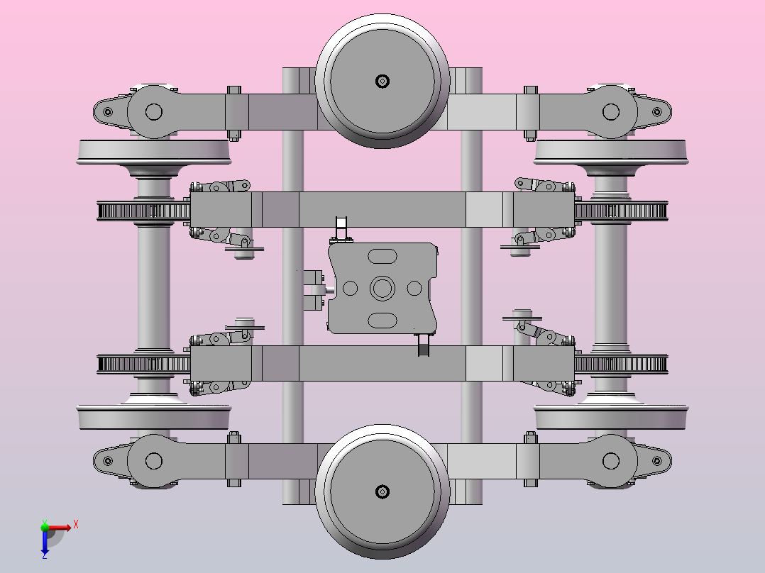 非动力转向架俯视图