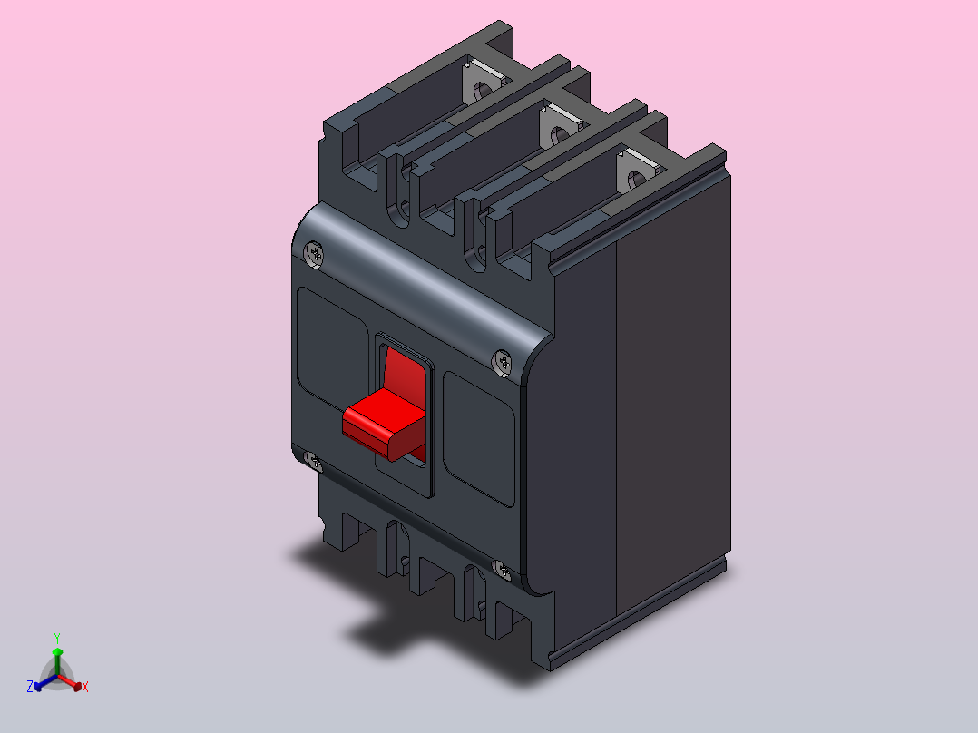 CDM3-160系列塑壳断路器[CDM3-160F100A2]正等轴测图