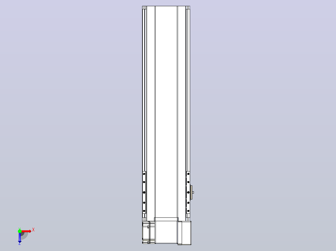 皮带直线轴半封闭可选导轨TPA-HNB-175D-140-L500-RP-Y-P75-N3俯视图