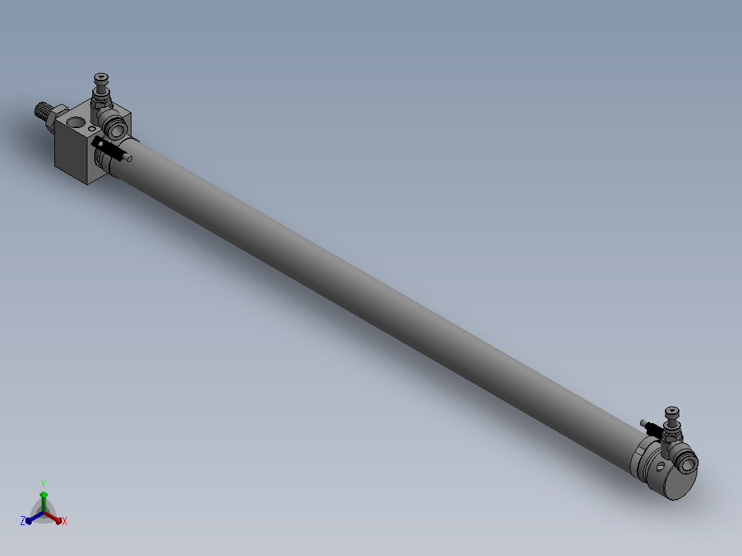 气缸MARU25x450S(0)+(CS1-M-2)正等轴测图