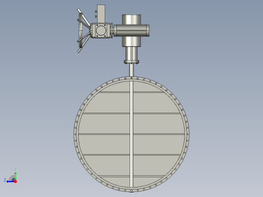 通风调节蝶阀[BG390B-DN2400(0.05-0.1Mpa)]右视缩略图