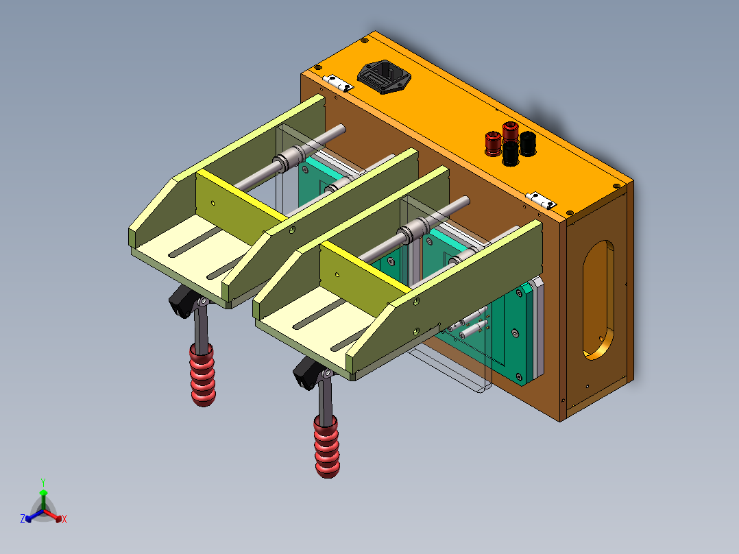 双工位快速夹治具sw17可编辑正等轴测图