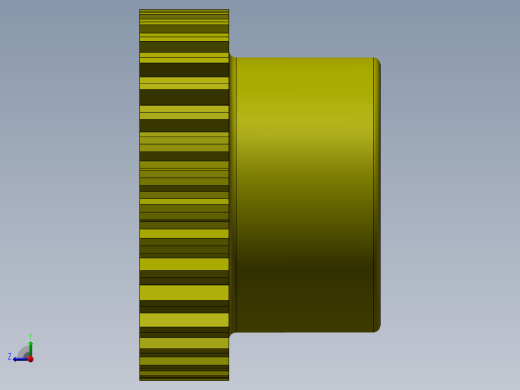 齿轮3D模型右视缩略图