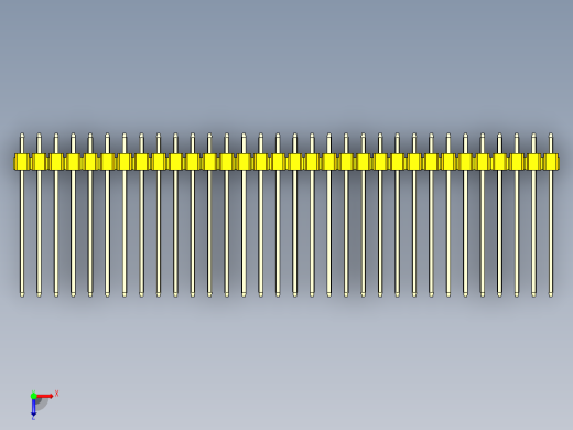 彩色公头100mil（2.54mm）系列-DS1021_yellow_3x32p_100mil_Type19_rev1.0俯视缩略图