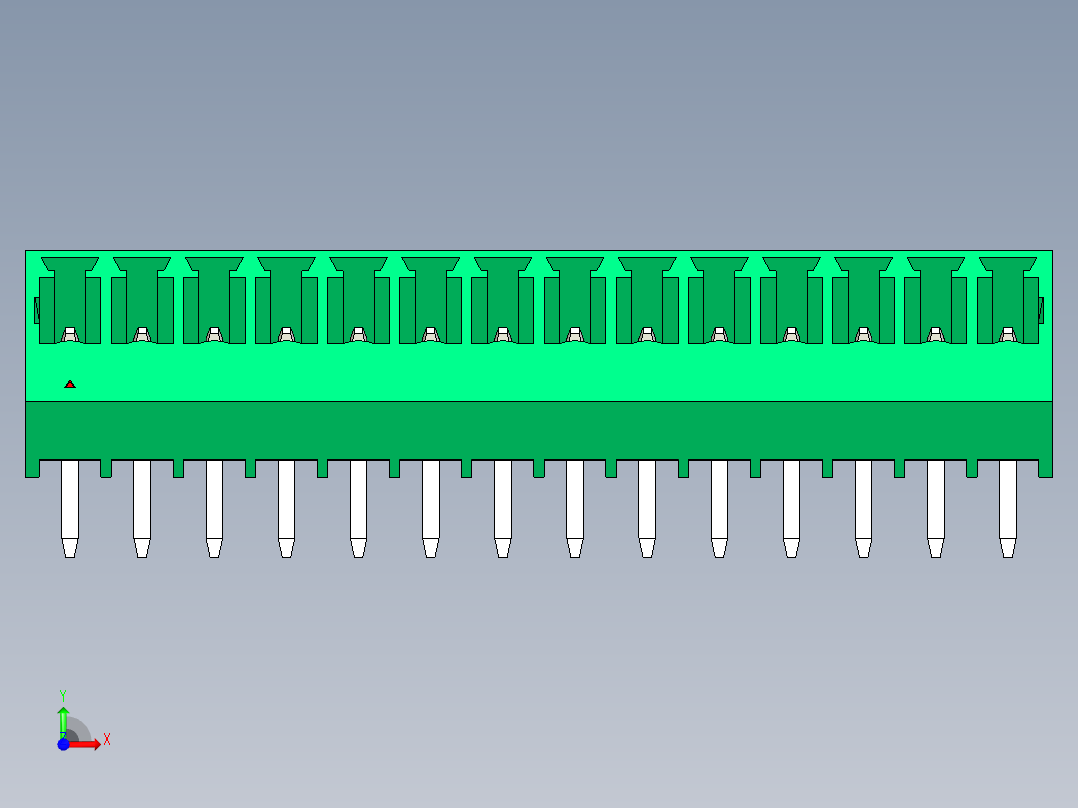 DEGSON 15EDG 系列 3.5mm 插拔式接线端子 FullPack-15EDGLC-3.5-14P-14-00AH前视图