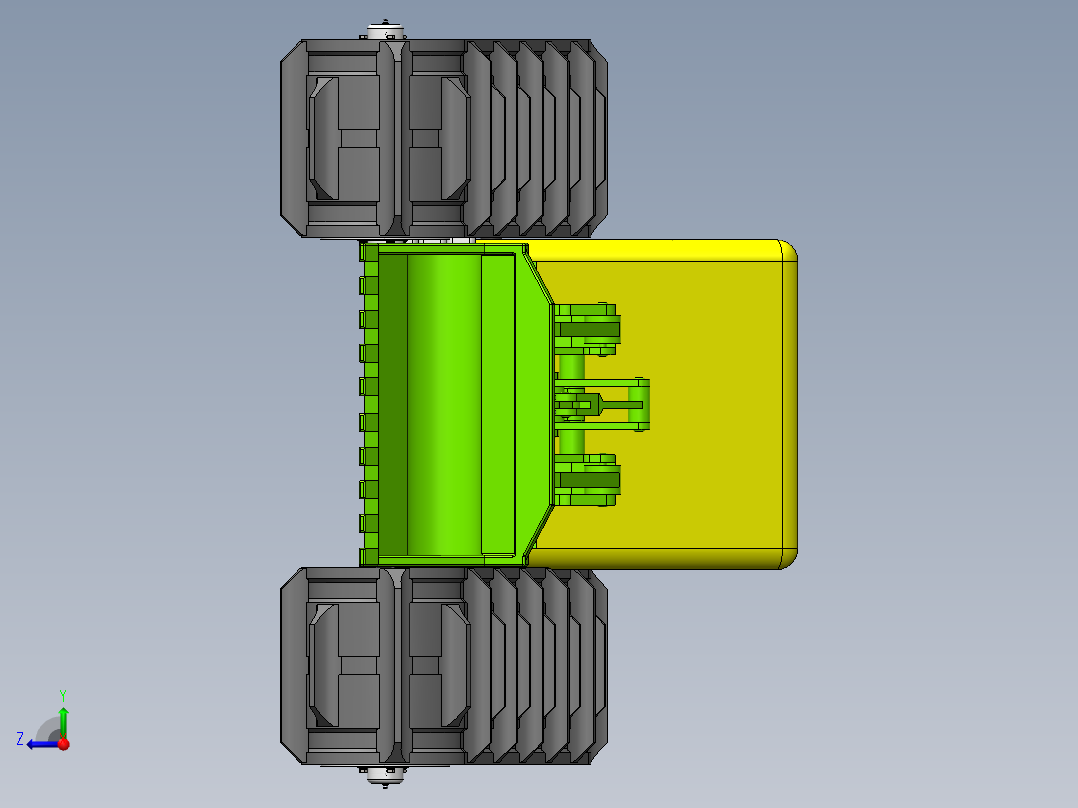 电动履带滑移装载机右视图