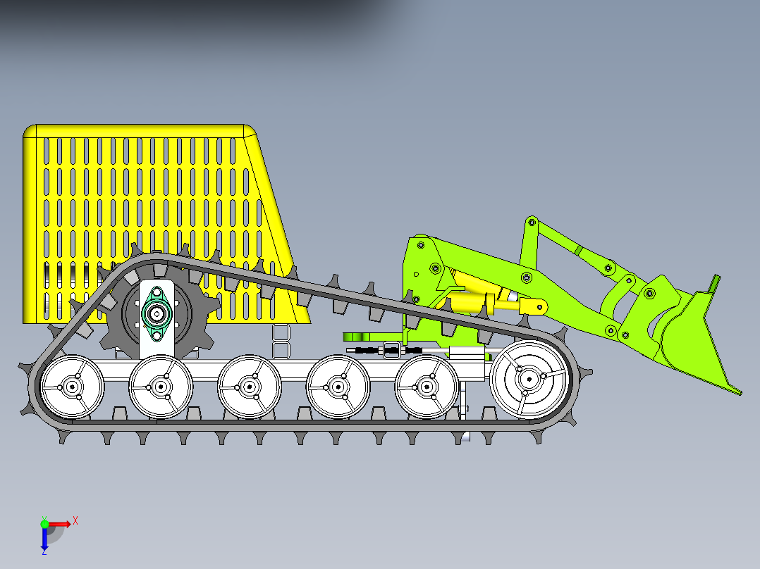 电动履带滑移装载机俯视图