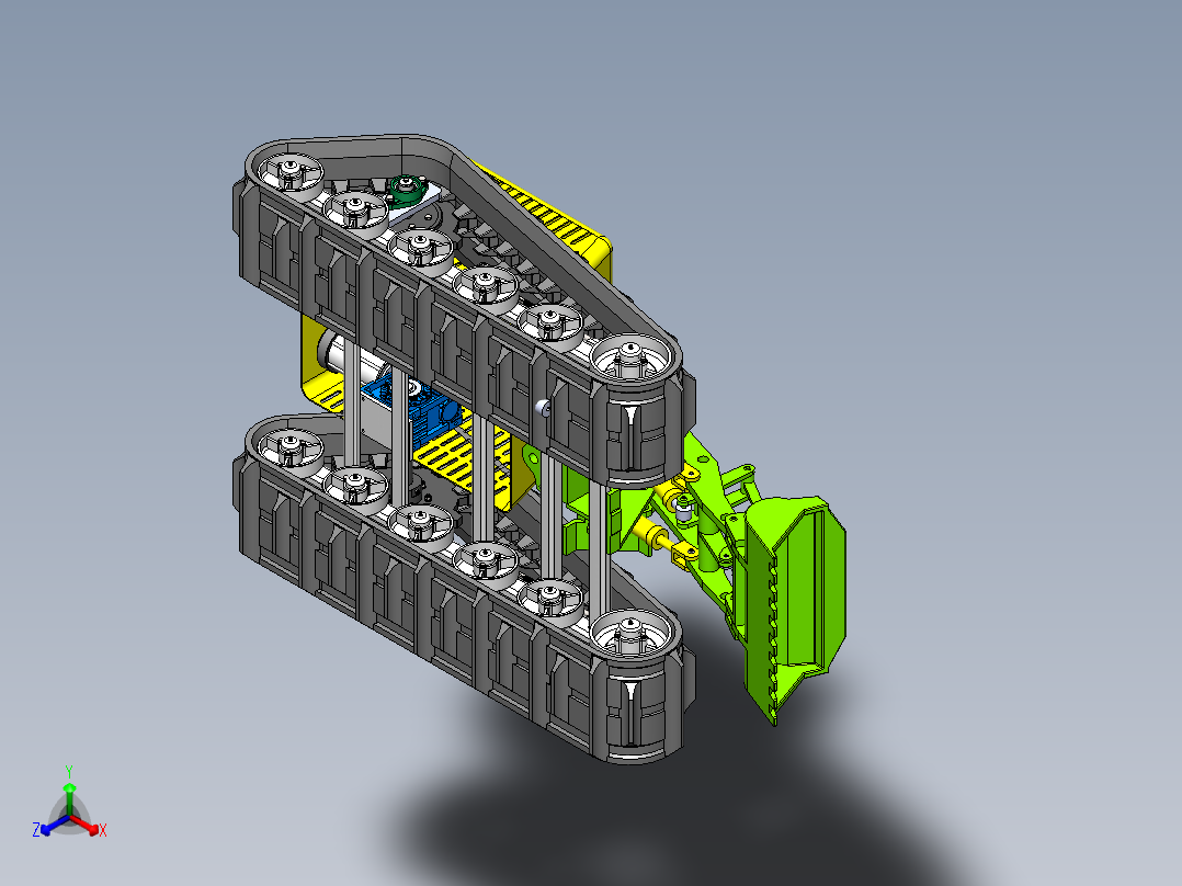 电动履带滑移装载机正等轴测图