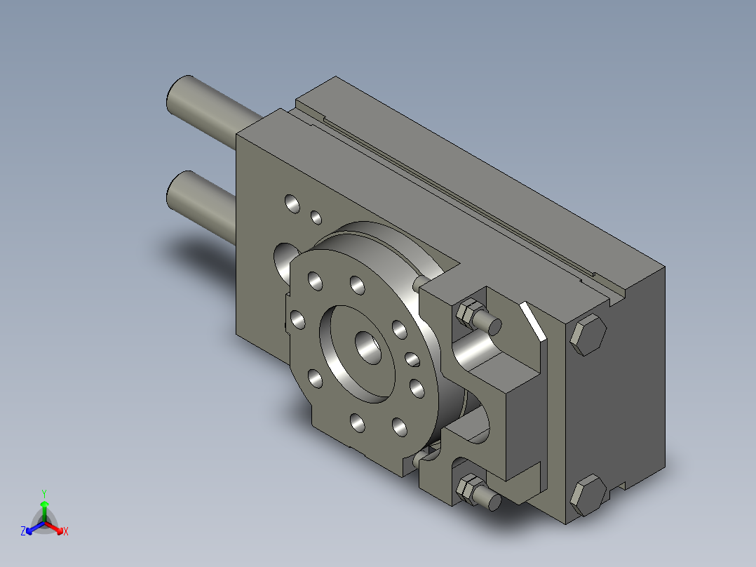 旋转气爪PRC25ST-180正等轴测图