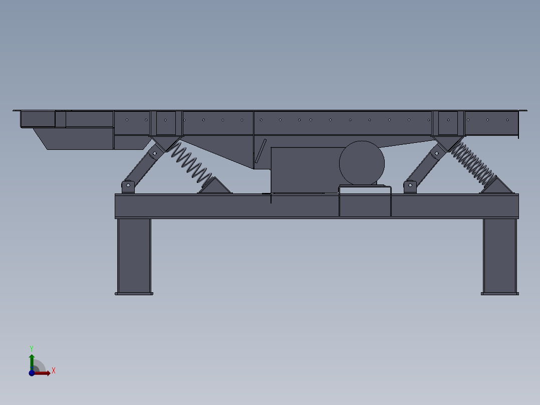 JX375-偏心激振式振动筛设计【含三维SolidWorks+CAD图+文档】前视图