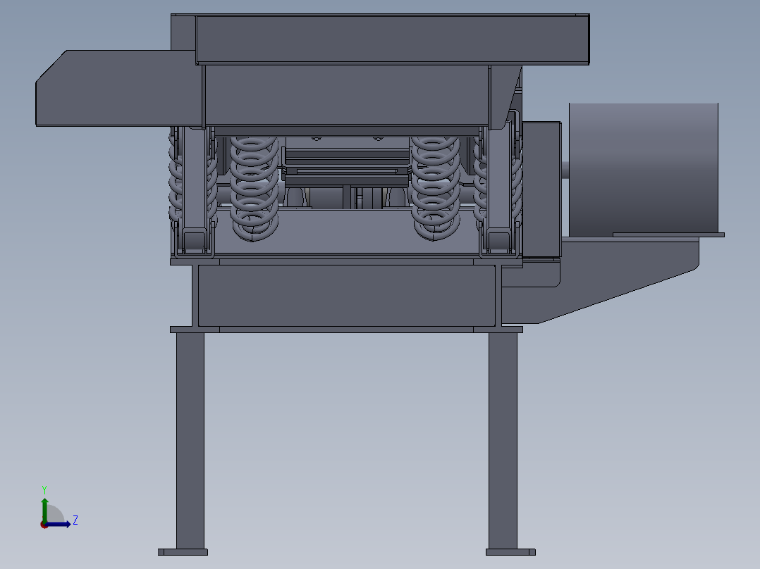 JX375-偏心激振式振动筛设计【含三维SolidWorks+CAD图+文档】左视图