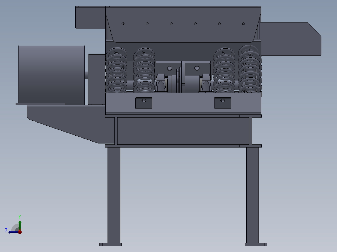 JX375-偏心激振式振动筛设计【含三维SolidWorks+CAD图+文档】右视图