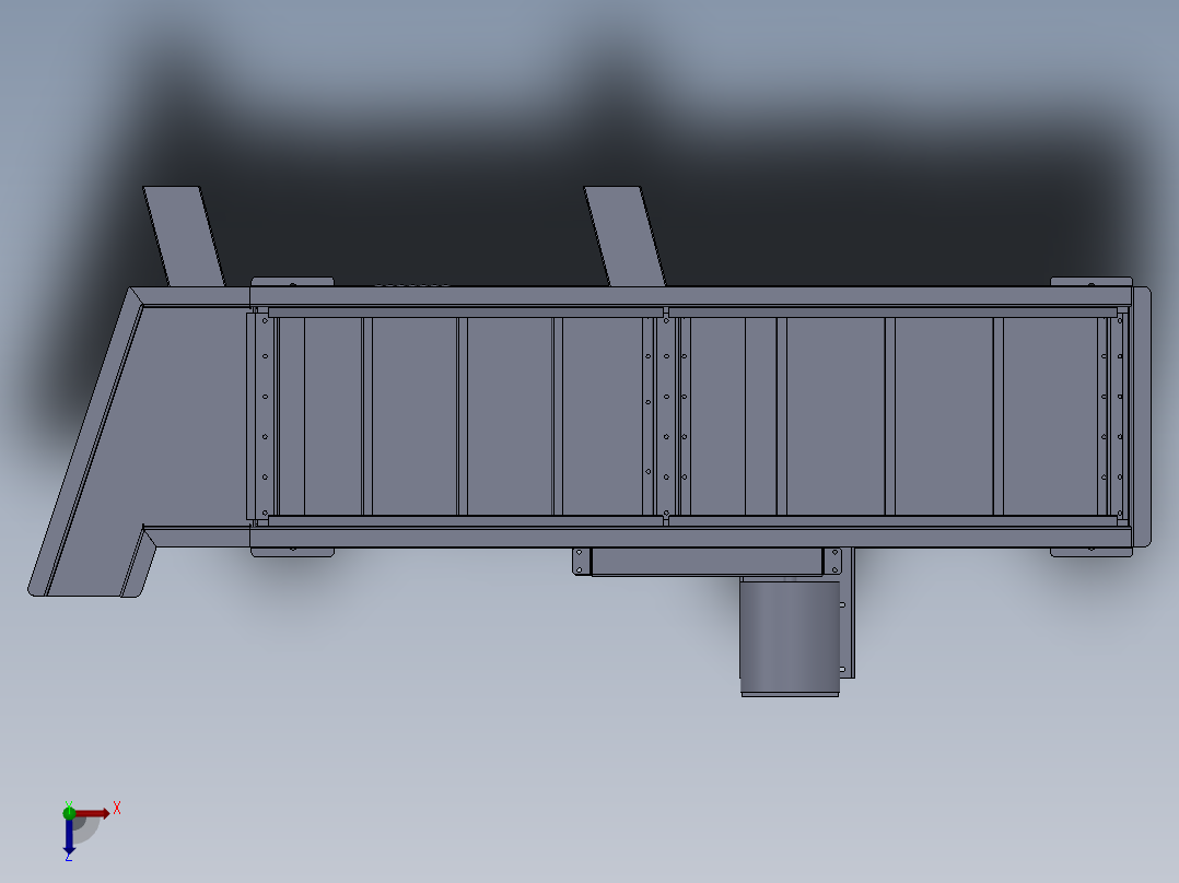 JX375-偏心激振式振动筛设计【含三维SolidWorks+CAD图+文档】俯视图