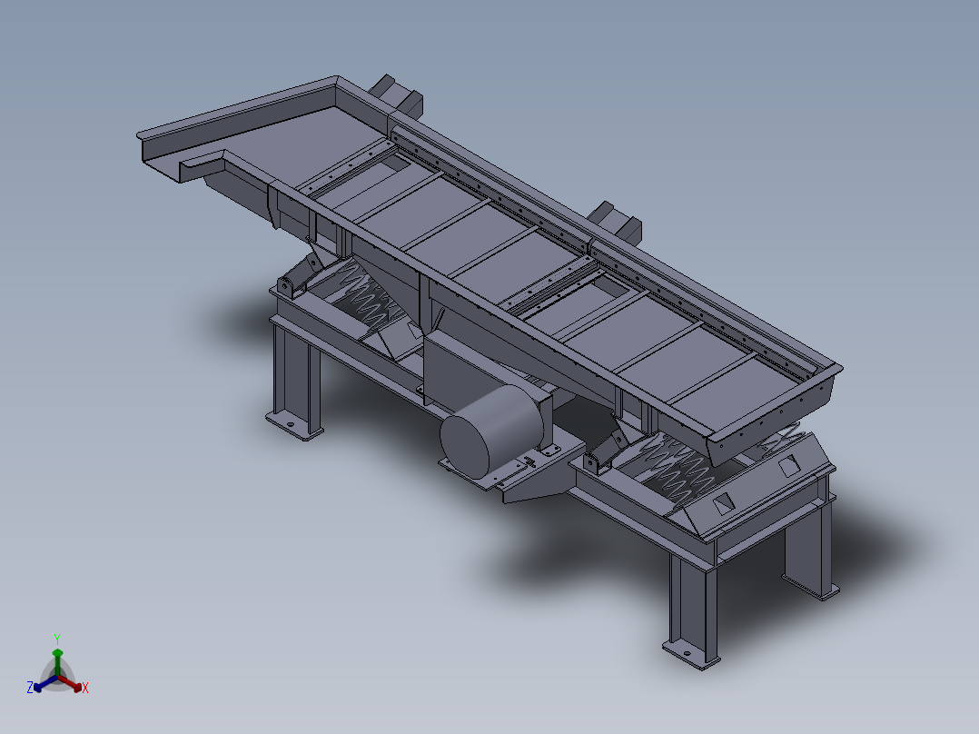 JX375-偏心激振式振动筛设计【含三维SolidWorks+CAD图+文档】正等轴测图
