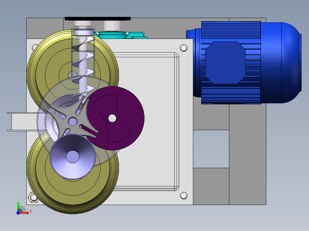 炒栗子机机器设计含三维SW模型+CAD+文档前视图