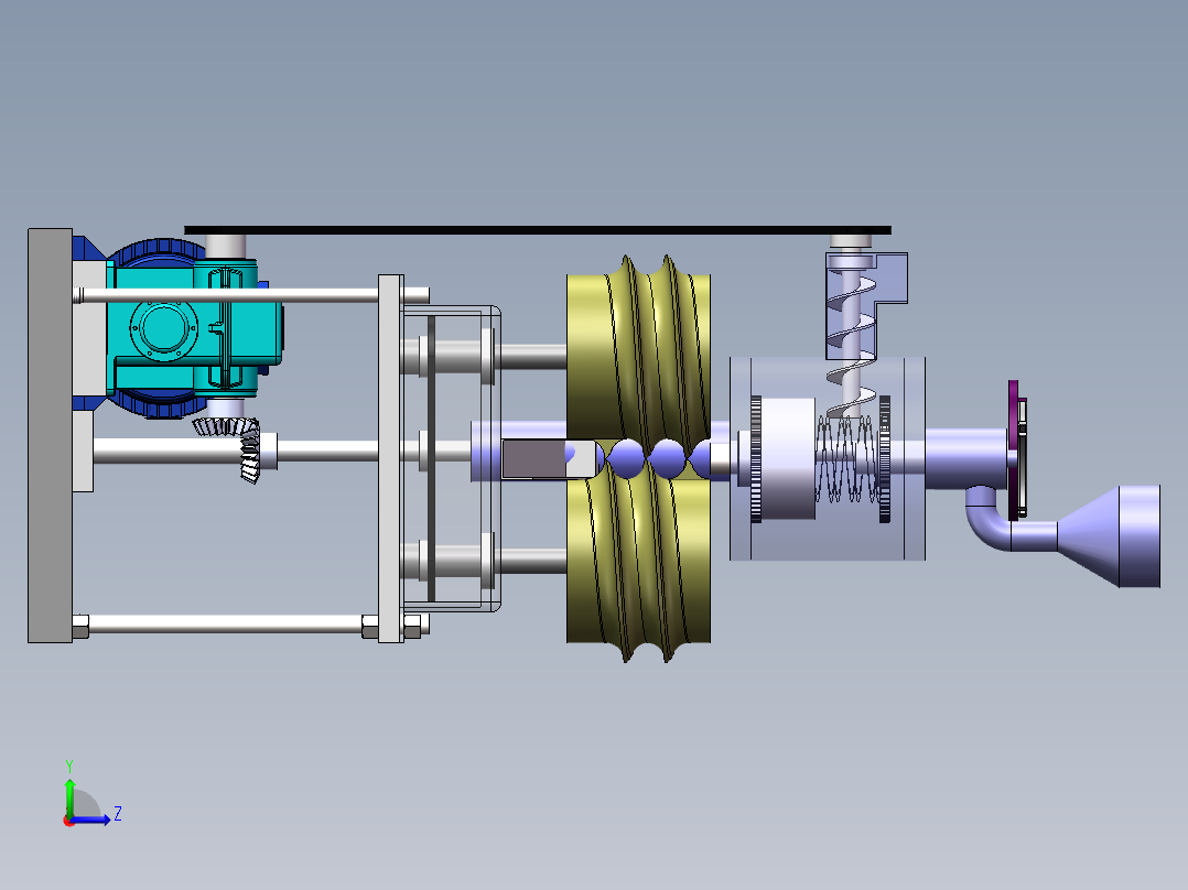 炒栗子机机器设计含三维SW模型+CAD+文档左视图