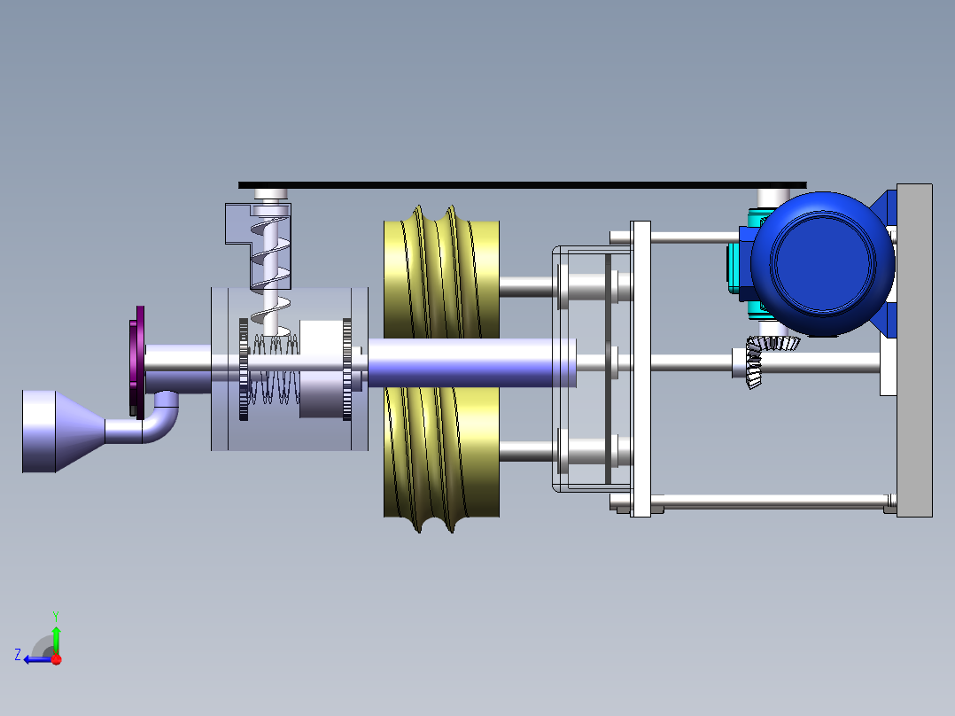 炒栗子机机器设计含三维SW模型+CAD+文档右视图