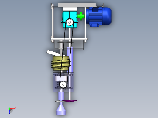 炒栗子机机器设计含三维SW模型+CAD+文档俯视缩略图