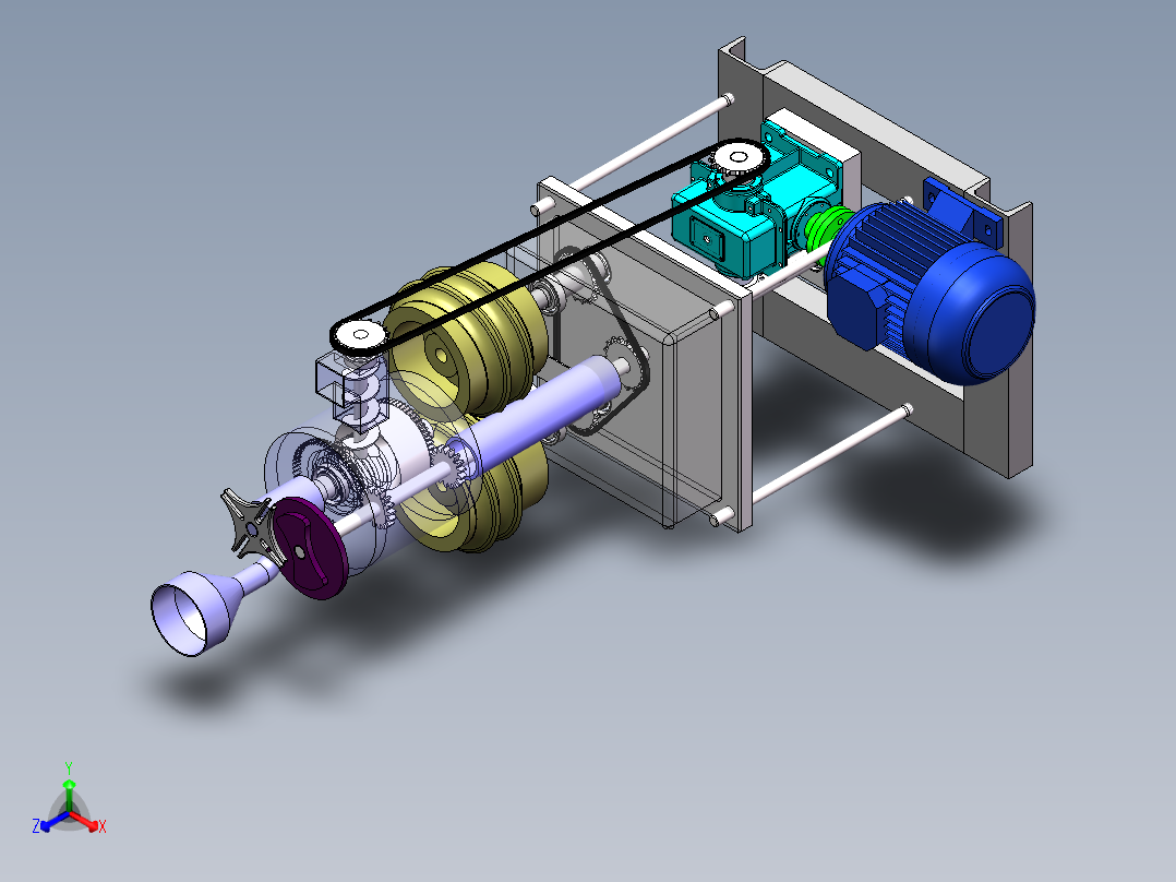 炒栗子机机器设计含三维SW模型+CAD+文档正等轴测图