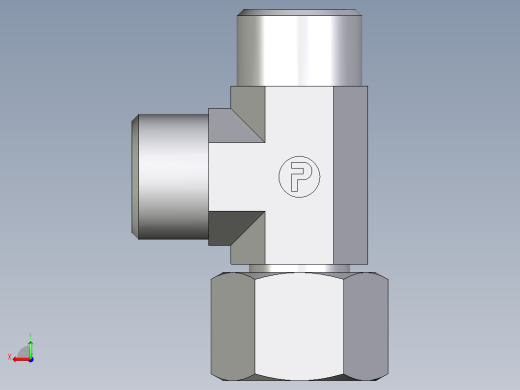 卡套式工业通用硬管接头EO_Swivel_nut_run_tee_EL12LOMD71后视缩略图