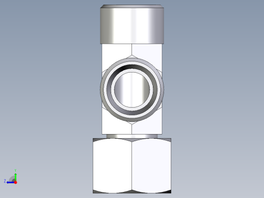 卡套式工业通用硬管接头EO_Swivel_nut_run_tee_EL12LOMD71右视缩略图