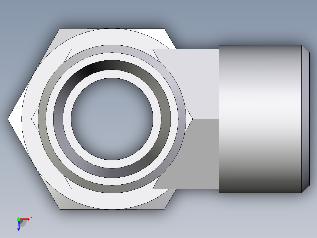 卡套式工业通用硬管接头EO_Swivel_nut_run_tee_EL12LOMD71俯视图