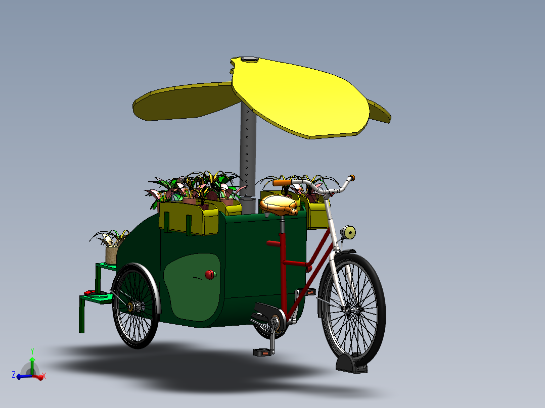 植物花卉三轮车--sw