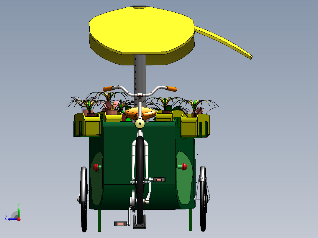 植物花卉三轮车--sw右视图