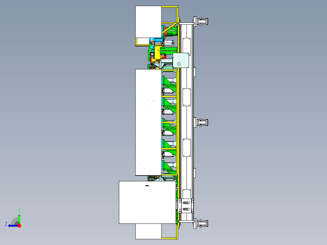 东风货车骨架自动钻孔机 (1)右视图