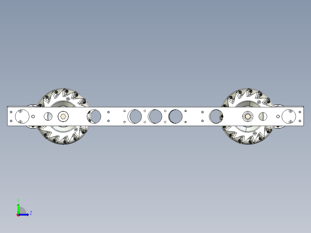 frc custom mecanum麦克纳姆轮车底盘左视图