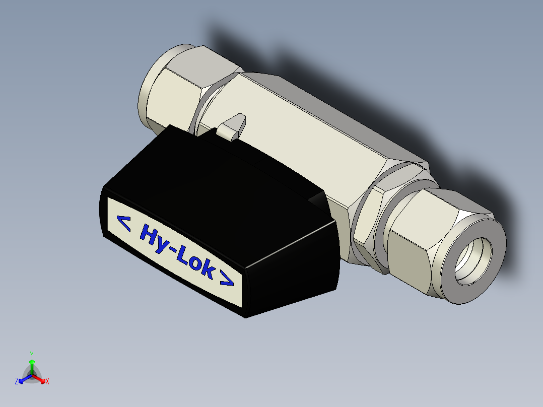 球阀-110系列12毫米Hy-Lok管接头主视图