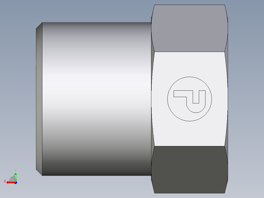 卡套式工业通用硬管接头EO_Blanking_plug_for_tube_ends_ROV08SCFX后视图