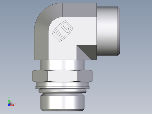 卡套式工业通用硬管接头EO_Adjustable_Locknut_elbow_WEE22LM27X2OROMDCF前视缩略图