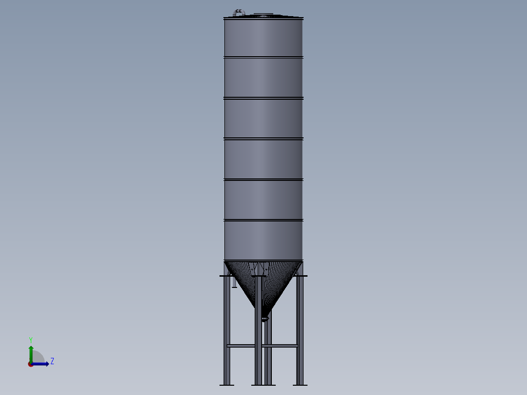 水泥筒仓左视图