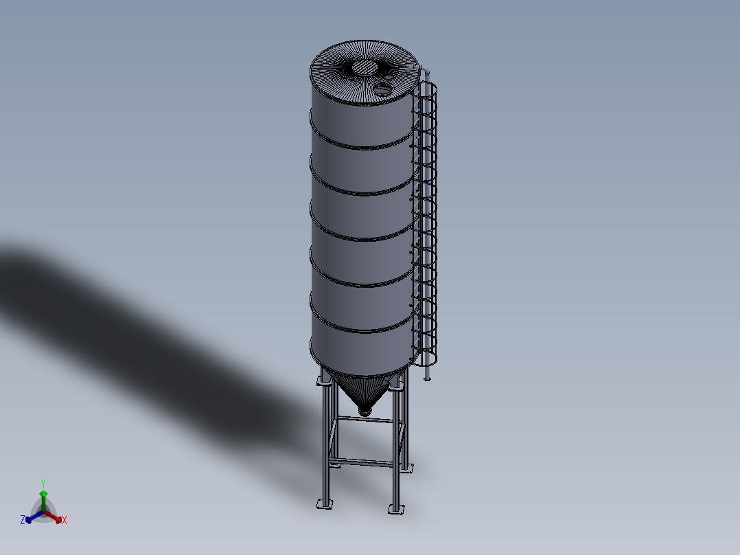 水泥筒仓正等轴测图
