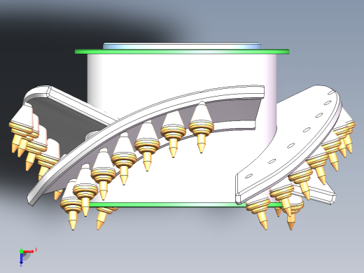 Q493-采煤机滚筒的设计【三维SolidWorks】俯视缩略图