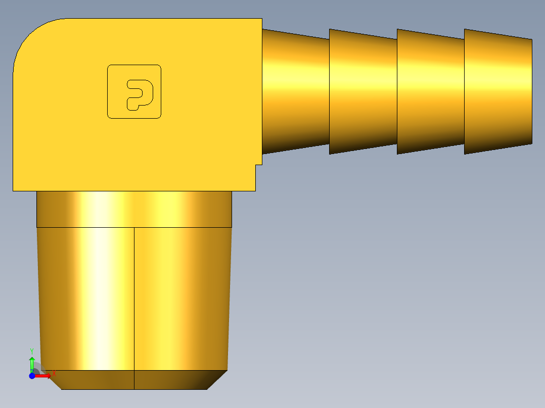 倒齿式工业管接头Hose Barb 90Deg Elbow to Male Pipe 129HB-5-4前视图