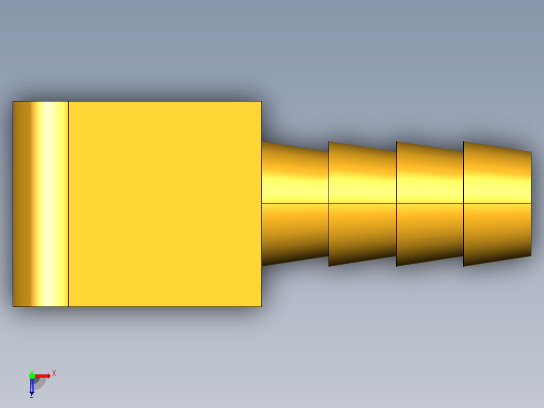 倒齿式工业管接头Hose Barb 90Deg Elbow to Male Pipe 129HB-5-4俯视图